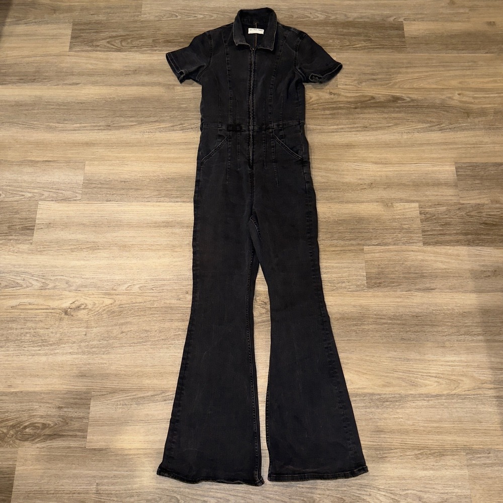 We The Free Jayde Denim Flared Jumpsuit Black Mamba OB1407732 Mens L